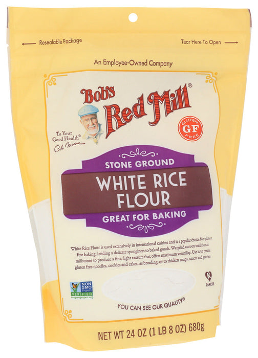 Bob'S Red Mill Flour Wht Rice Stne Ground 24 Oz