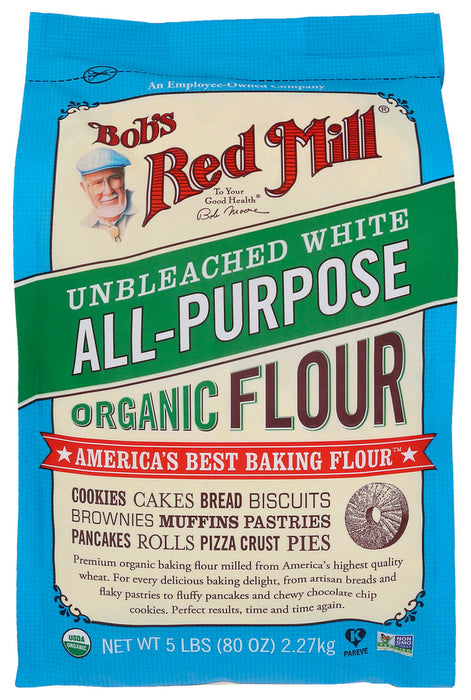 Bob'S Red Mill Organic Unbleached White All Purpose Flour 5 Lb