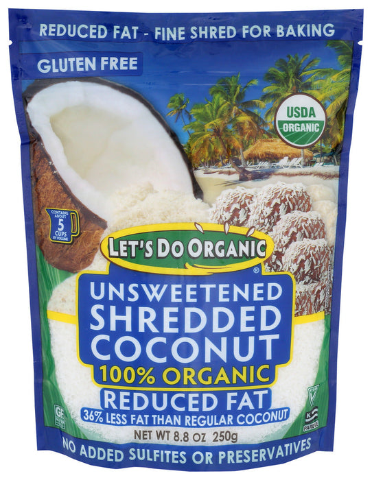 Let`S Do Organic Unsweetened Shredded Coconut Reduced Fat 8.8 Oz