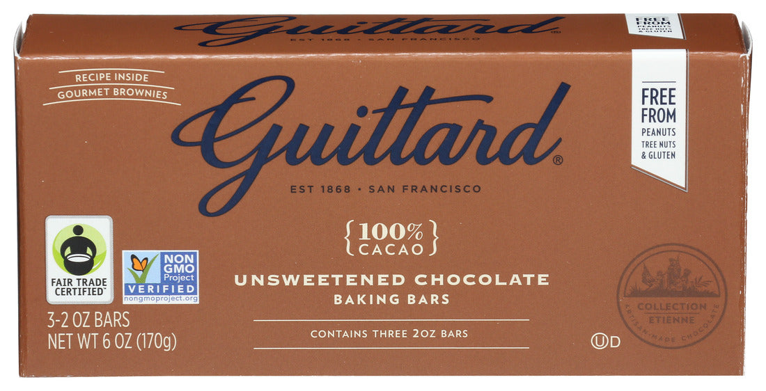 Guittard Gourmet Baking Bars - Unsweetened Chocolate 3/2 Oz