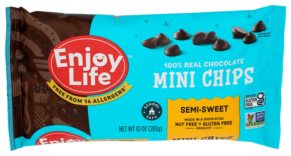 Enjoy Life Baking Chocolate Mini Chips Semi Sweet Gluten Free 10 Oz