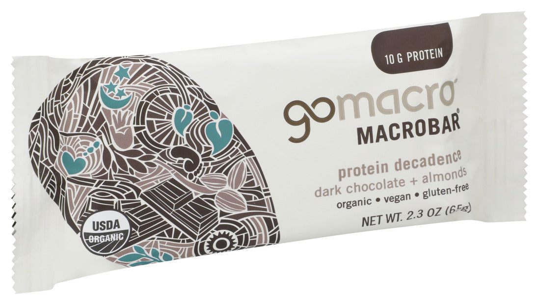 Gomacro Organic Macrobar Dark Chocolate Almonds 2.3 Oz