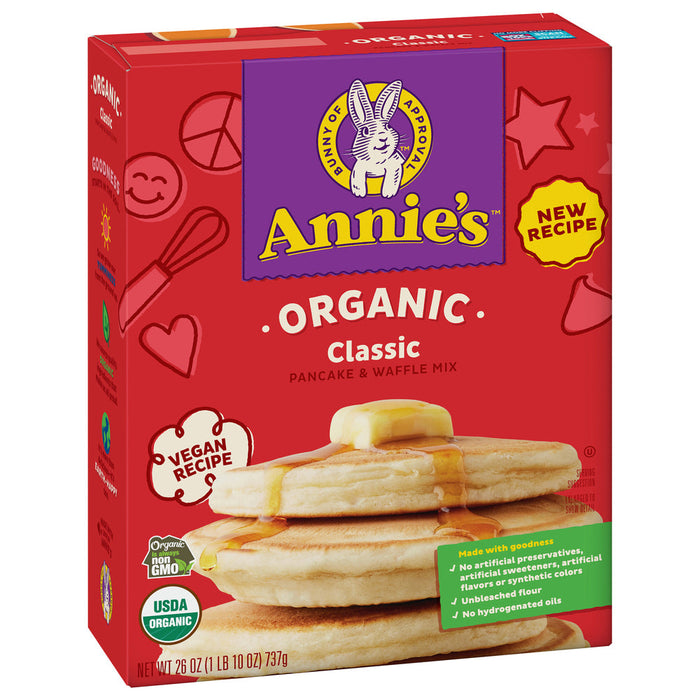 Annie'S Homegrown Organic Classic Pancake And Waffle Mix 26 Oz