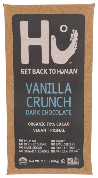 Hu Kitchen Organic Dark Chocolate Vanilla Crunch Bar 2.1 Oz