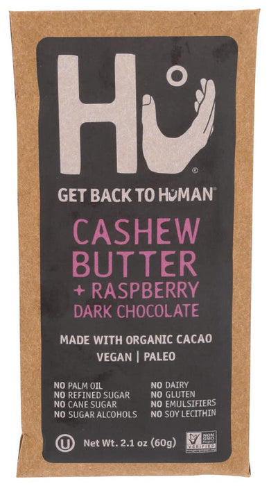 Hu Kitchen Organic Dark Chocolate Cashew Butter Raspberry Bar 2.1 Oz