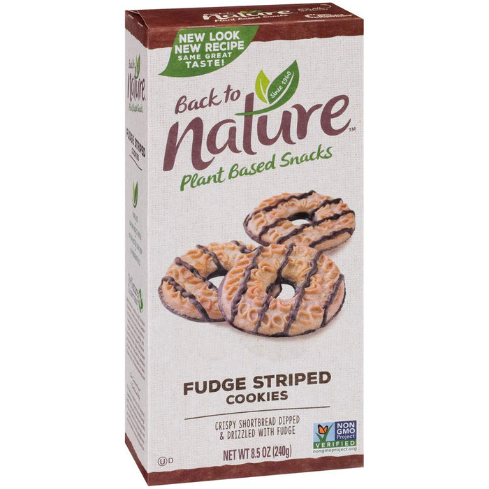 Back To Nature Cookies Fudge Striped Shortbread 8.5 Oz