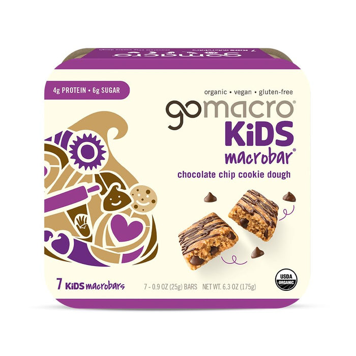 Gomacro Organic Kids Macrobar Chocolate Chip Cookie Dough 6.3 Oz