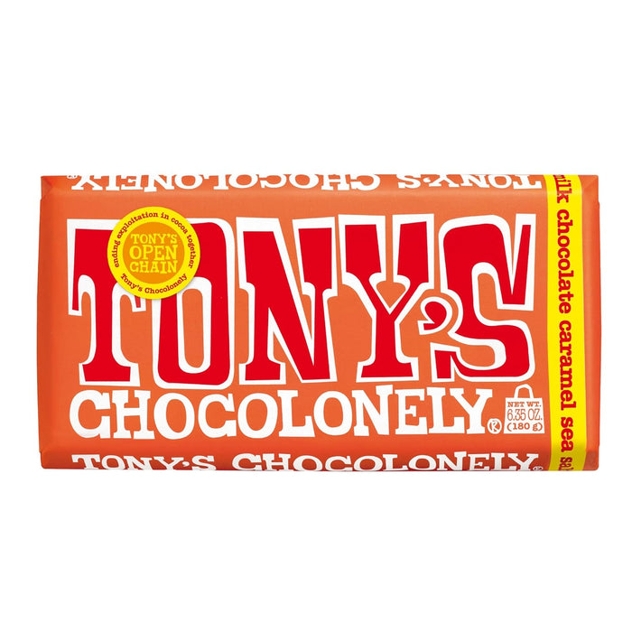 Tony`S Chocolonely Milk Chocolate Caramel Sea Salt Bar 6.35 Oz