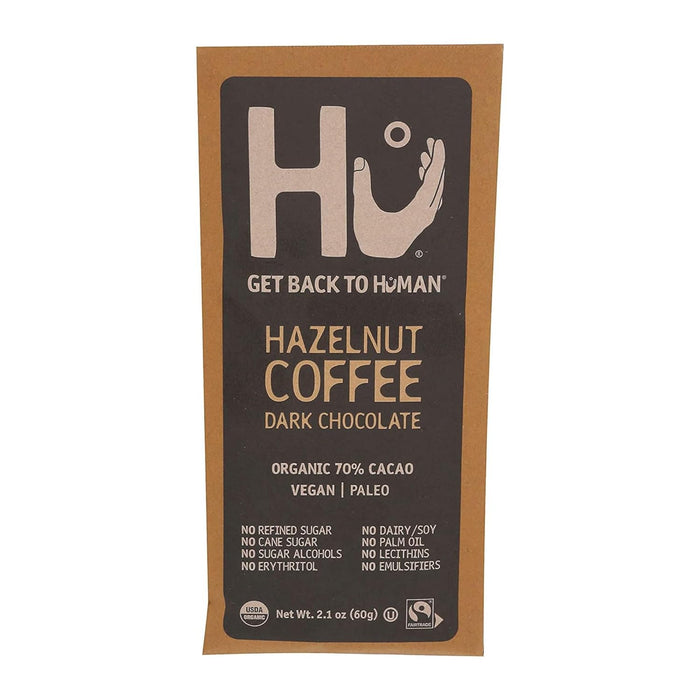 Hu Kitchen Organic Dark Chocolate Hazelnut Coffee Bar 2.1 Oz