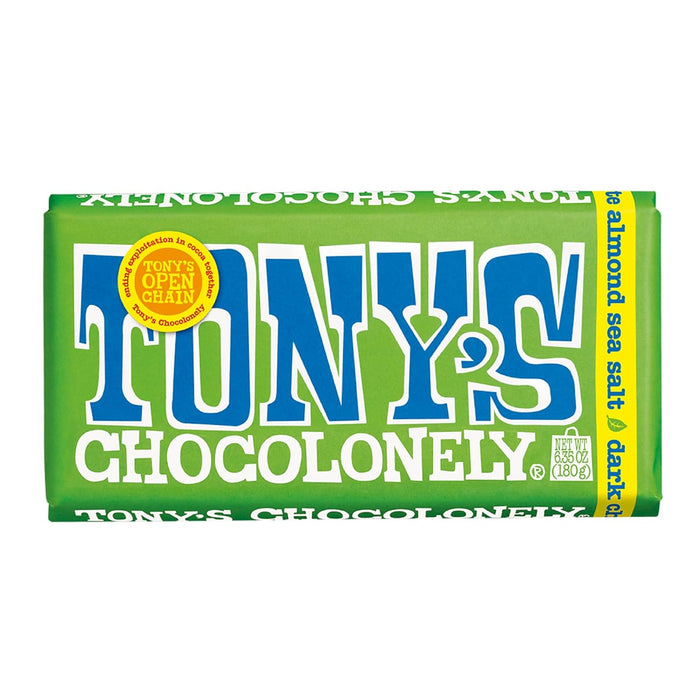 Tony`S Chocolonely Dark Chocolate Almond Sea Salt Bar 6.35 Oz