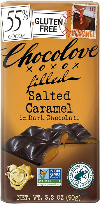 Chocolove Dark Chocolate Bar Salted Caramel 3.2 Oz