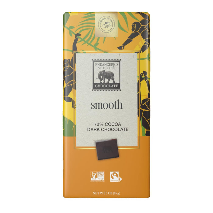 Endangered Species Dark Chocolate Bars With 72 Percent Cocoa 3 Oz