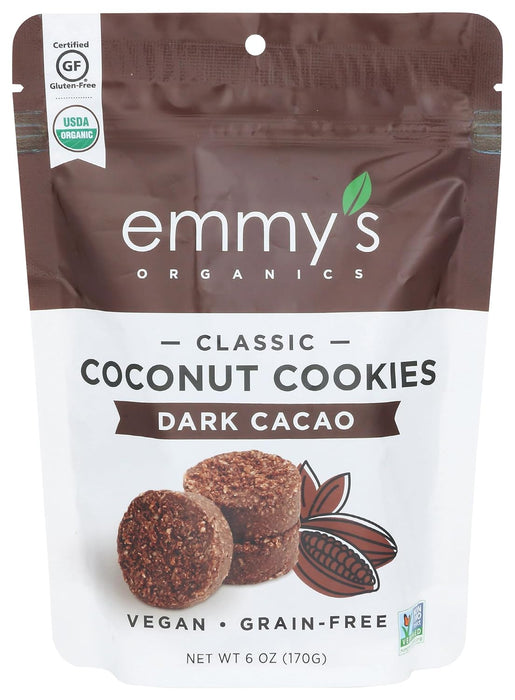 Emmys Organics Organic Coconut Cookies Dark Cacao 6 Oz