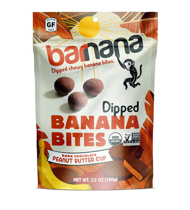 Barnana Banana Bites Dark Chocolate Peanut Butter Cup 3.5 Oz