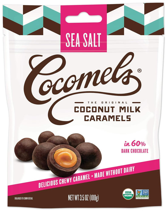 Cocomels Organic Chocolate Carmel Bites Sea Salt 3.5 Oz