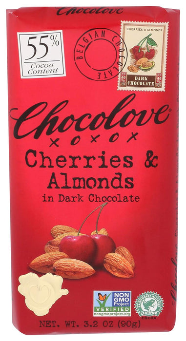 Chocolove Dark Chocolate Cherries And Almonds Bars 3.2 Oz