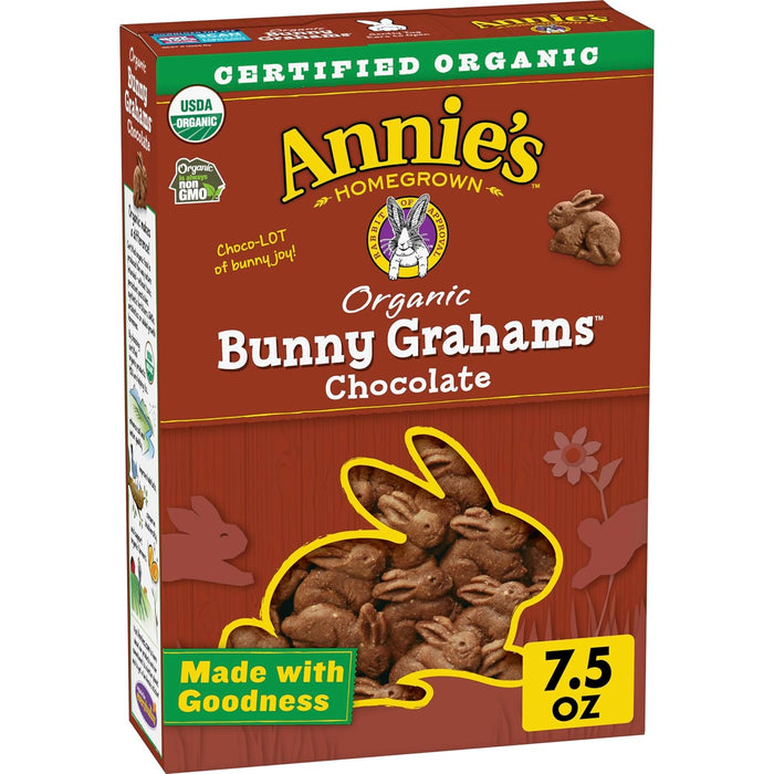 Annie'S Homegrown Organic Bunny Grahams Chocolate 7.5 Oz