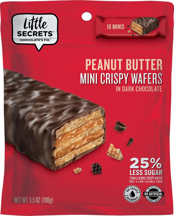 Little Secrets Crispy Wafers Peanut Butter Dark Chocolate 3.5 Oz