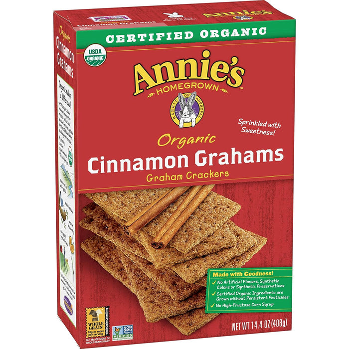 Annie'S Homegrown Organic Cinnamon Graham Crackers 14.4 Oz