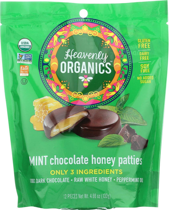 Heavenly Organics Chocolate Mint Honey Patties 4.66 Oz