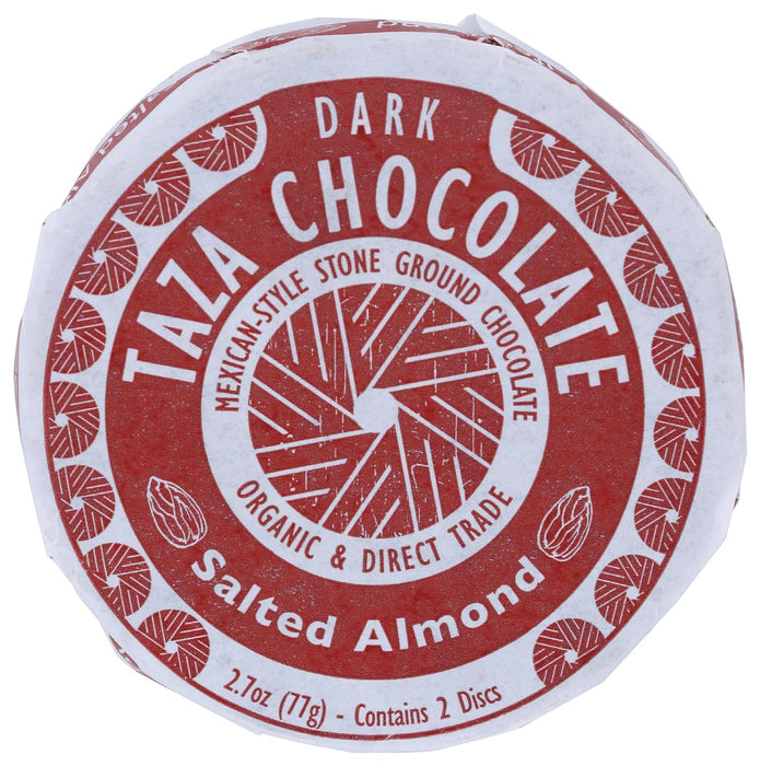 Taza Chocolate Organic Salted Almond Dark Mexicano Disc 2.7 Oz