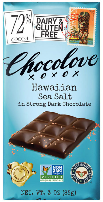 Chocolove Hawaiian Sea Salt in Strong Dark Chocolate Bar 3 OZ