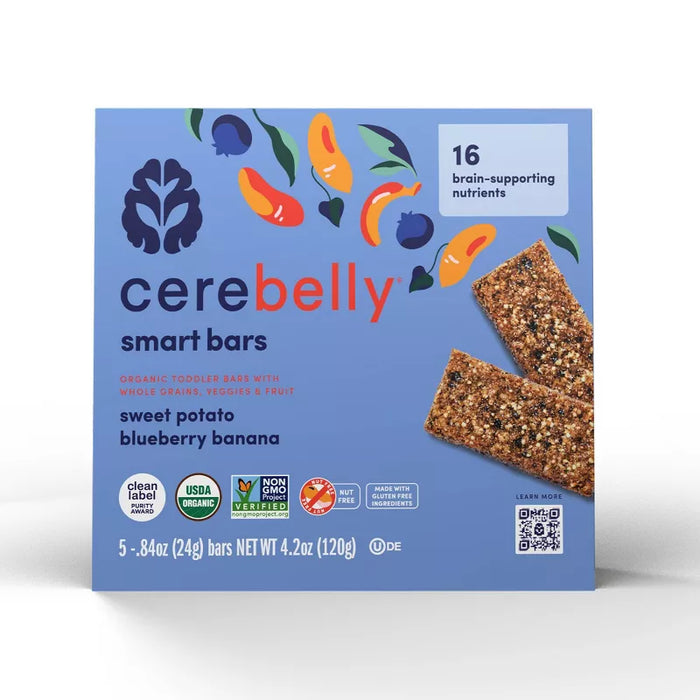 Cerebelly Whole Grain Bars Blueberry Banana Sweet Potato 4.2 Oz