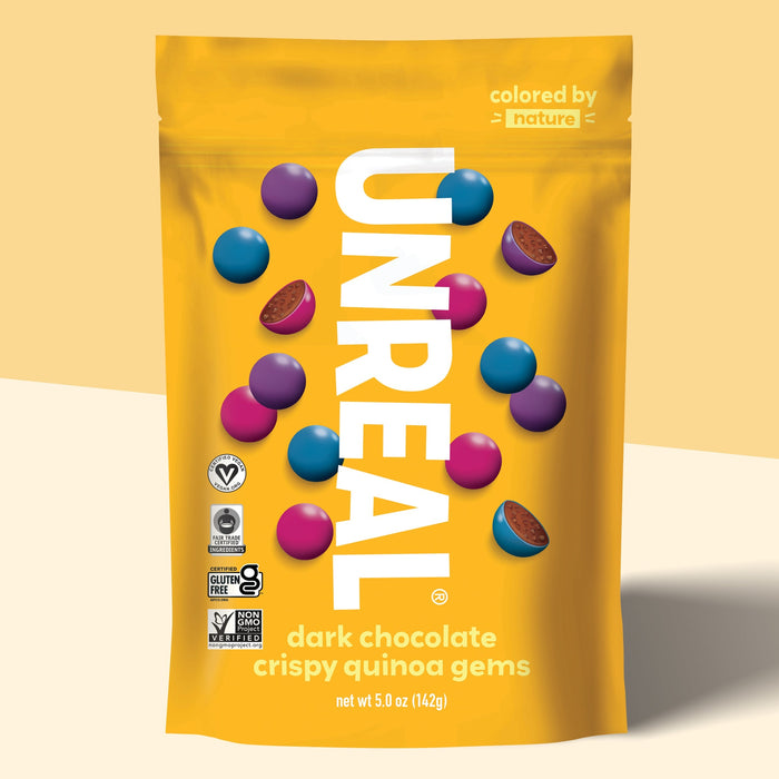 Unreal Crispy Quinoa Chocolate Gems Dark Chocolate 5 Oz