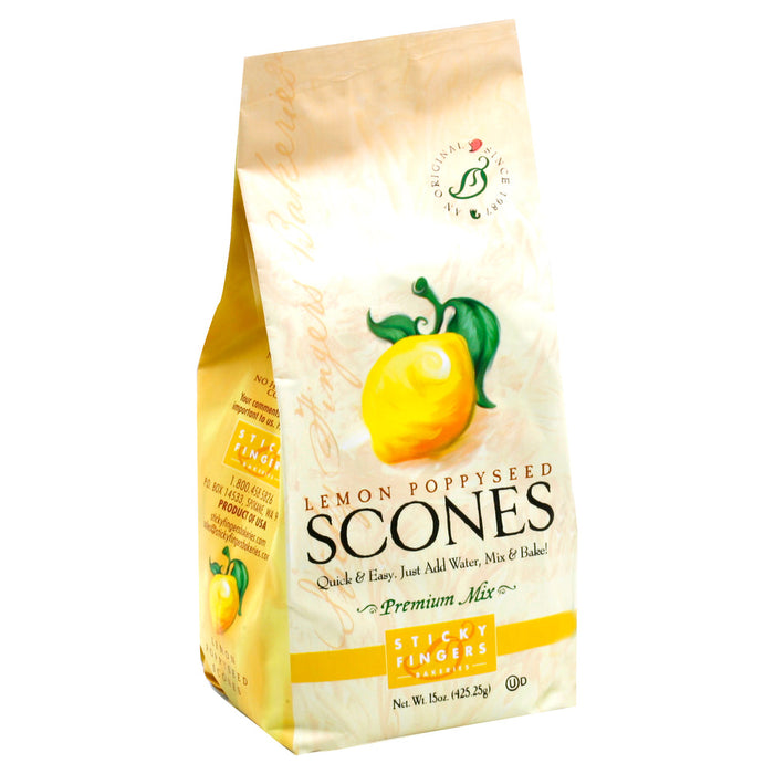 Sticky Fingers Bakeries Scones Mix Lemon Poppyseed 15 Oz