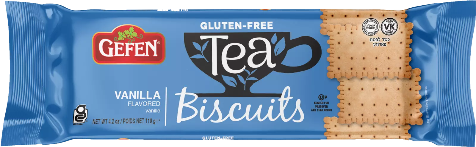 Gefen Tea Bscts Gluten Free Vanilla Passover 4.2 OZ