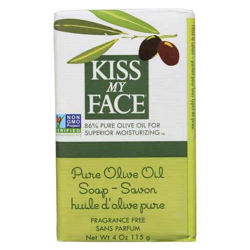 Kiss My Face Bar Soap Pure Olive Oil Fragrance Free - 4 Oz