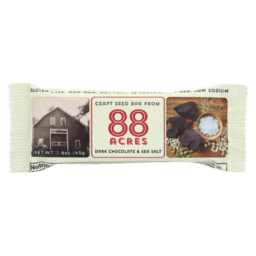 88 Acres Bars - Chocolate And Sea Salt - Case Of 9 - 1.6 Oz.