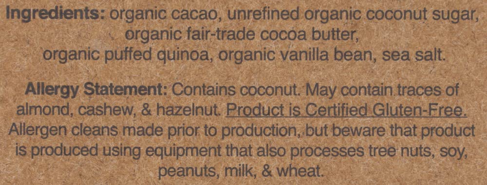 Hu Kitchen  Organic Dark Chocolate Vanilla Crunch Bar   2.1 Oz