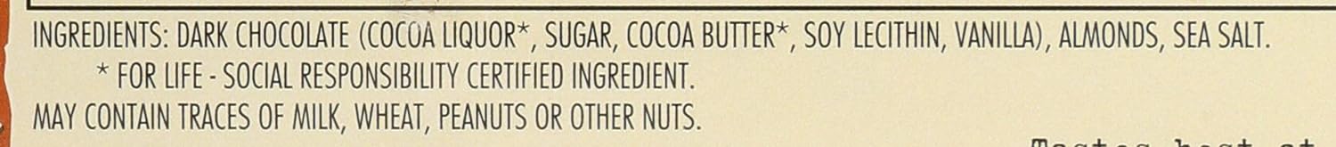 Chocolove Dark Chocolate Almonds And Sea Salt Bars 3.2 Oz