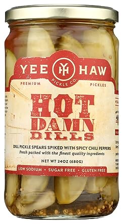 Yee Haw Pickle Company Hot Damn Dill, 24 oz