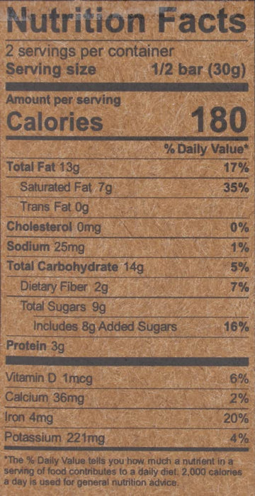 Hu Kitchen Organic Dark Chocolate Cashew Butter Vanilla Bar 2.1 Oz