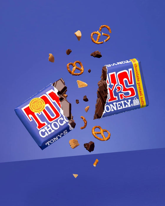 Tony`S Chocolonely  Dark Chocolate Pretzel Toffee Bar   6.35 Oz
