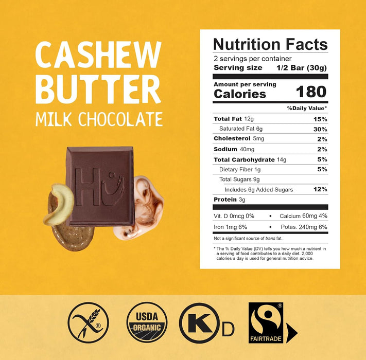 Hu Kitchen Organic Milk Choco Filled With Cashew Butter Bar 2.1 Oz