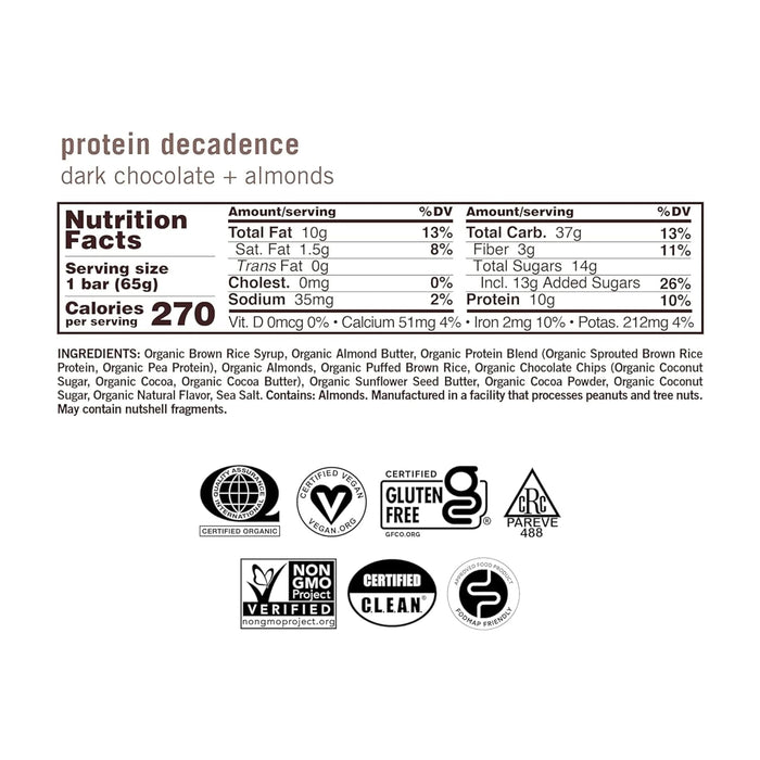 Gomacro  Organic Macrobar Dark Chocolate Almonds   2.3 Oz