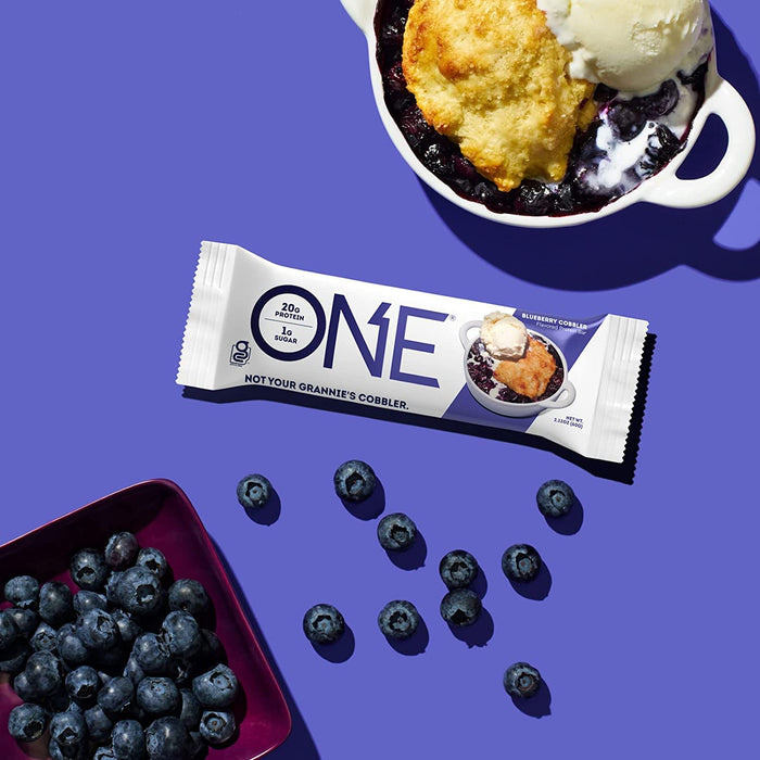 One  Flavored Protein Bar Blueberry Cobbler   60 Gr