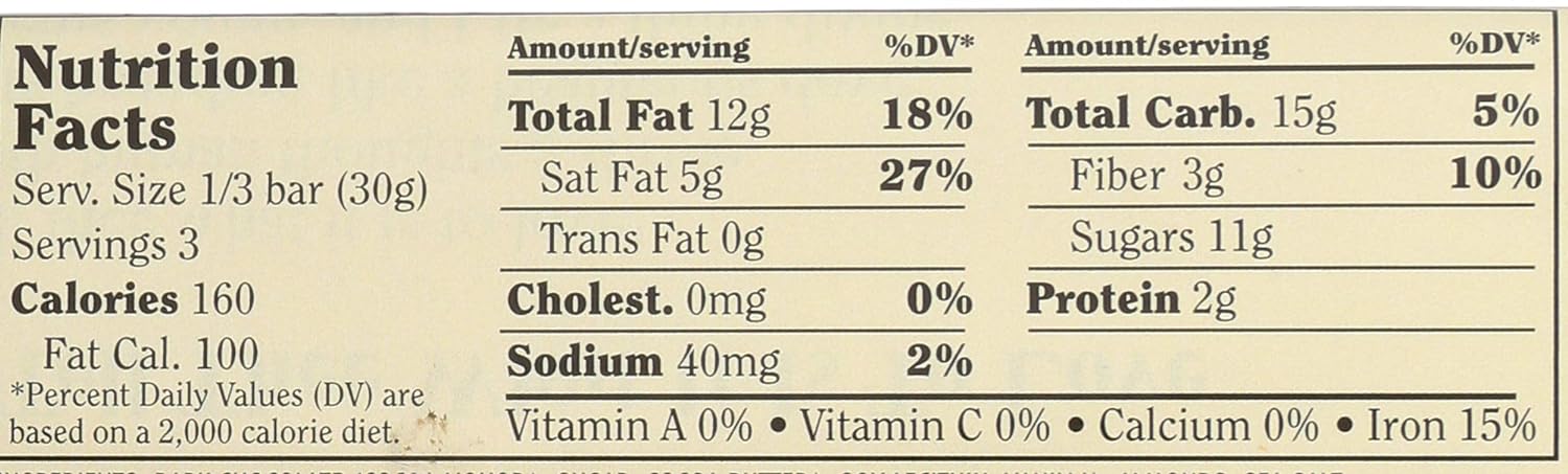 Chocolove Dark Chocolate Almonds And Sea Salt Bars 3.2 Oz