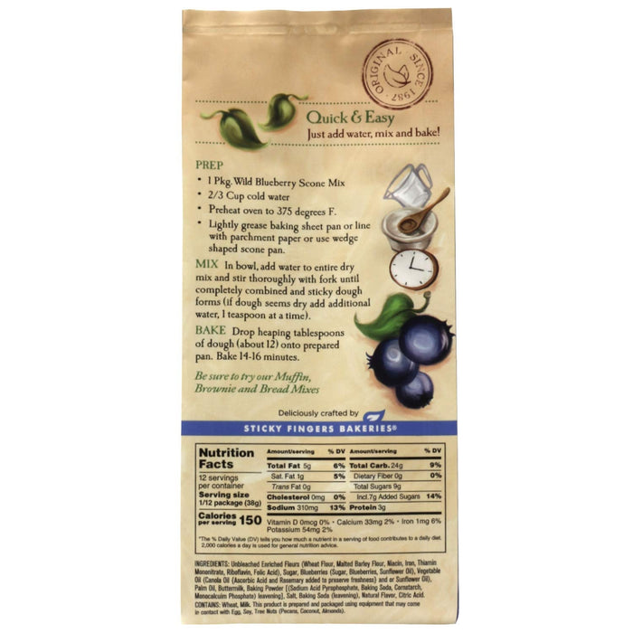 Sticky Fingers Bakeries  Scones Mix  Wild Blueberry   16 Oz
