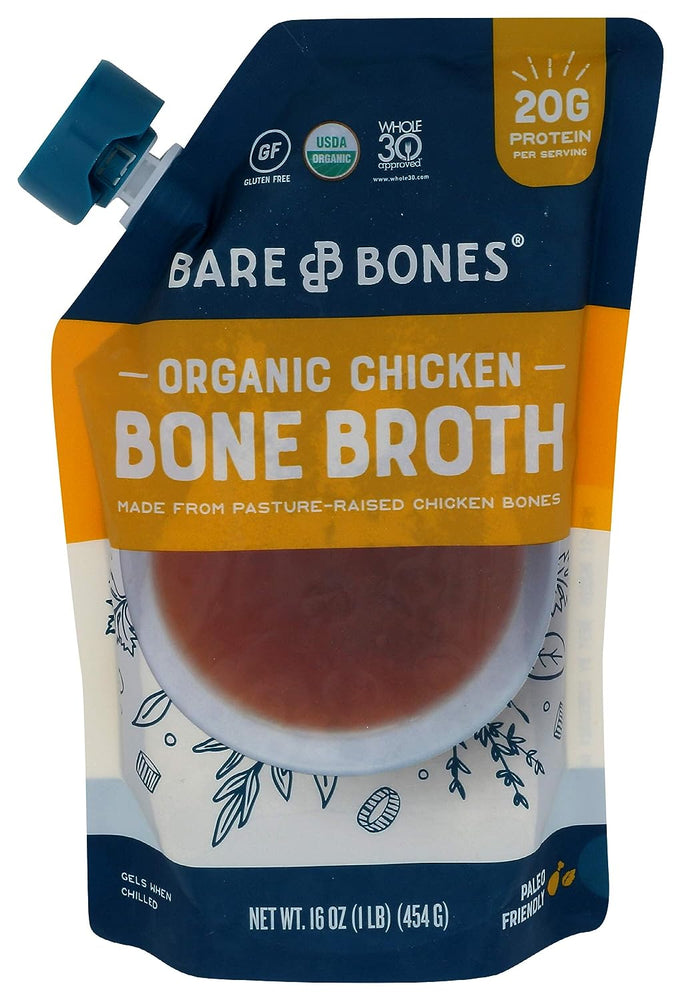 Bare Bones, Organic Chicken Bone Broth, 16 Ounce