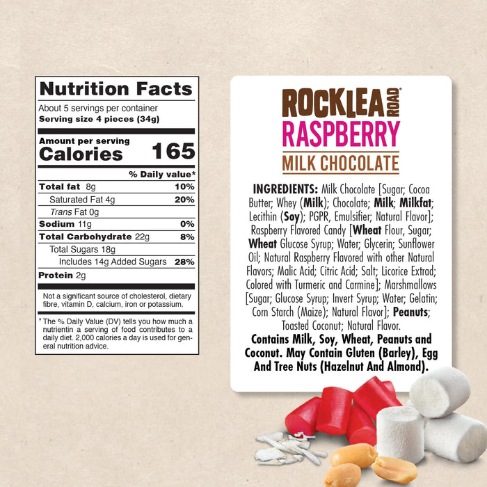 Darrell Lea Raspberry Rocklea Road Chocolate Bar 6.4 OZ