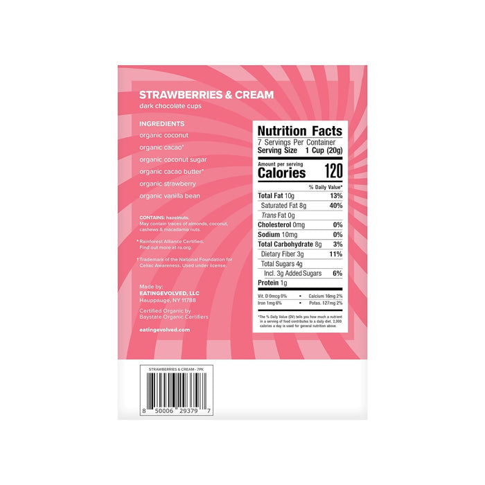Evolved Organic Strawberries & Cream Dark Chocolate Cups 4.93 OZ
