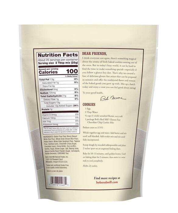 Bob'S Red Mill  Cookie Mix Chocolate Chip Gluten Free   22 Oz