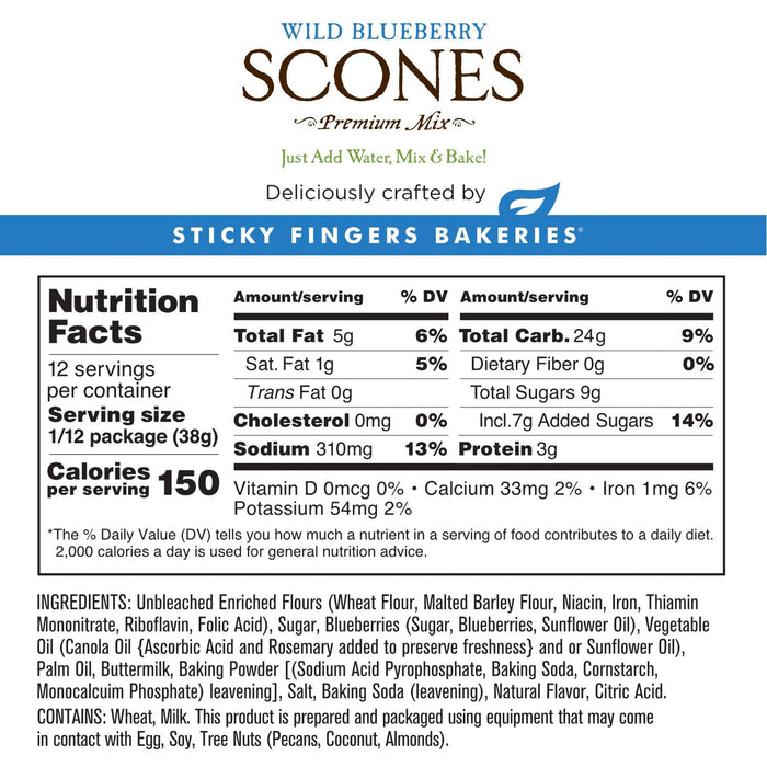 Sticky Fingers Bakeries  Scones Mix  Wild Blueberry   16 Oz