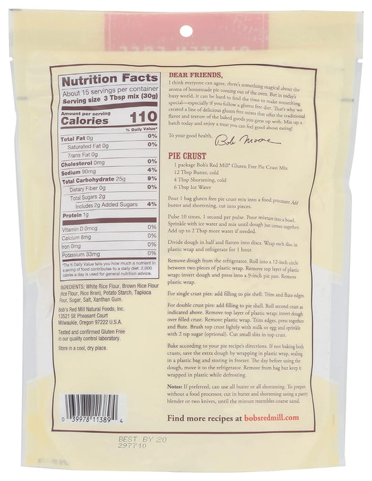 Bob'S Red Mill  Gluten Free Pie Crust Mix   16 Oz
