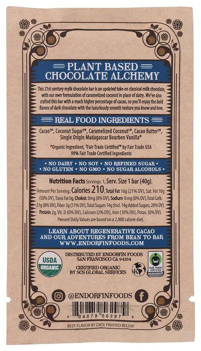 Endorfin Foods  Caramelized Coconut Milk Chocolate Bars   1.4 Oz