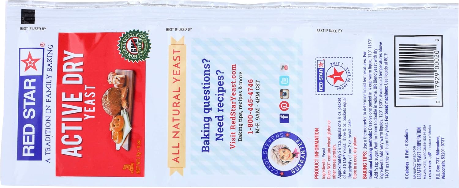 Red Star  Active Dry Yeast Packet   .75 Oz